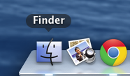 Screencap showing where to open a new Finder window