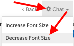Chat -> Decrease font size