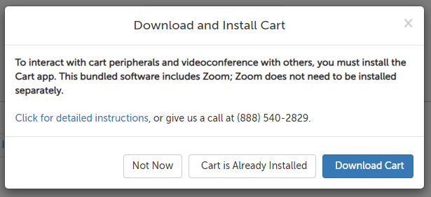 Download and Install Cart prompt