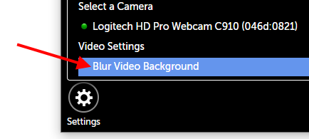 Arrow pointing at Blur Video Background