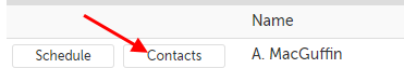 Arrow pointing at "Contacts" button